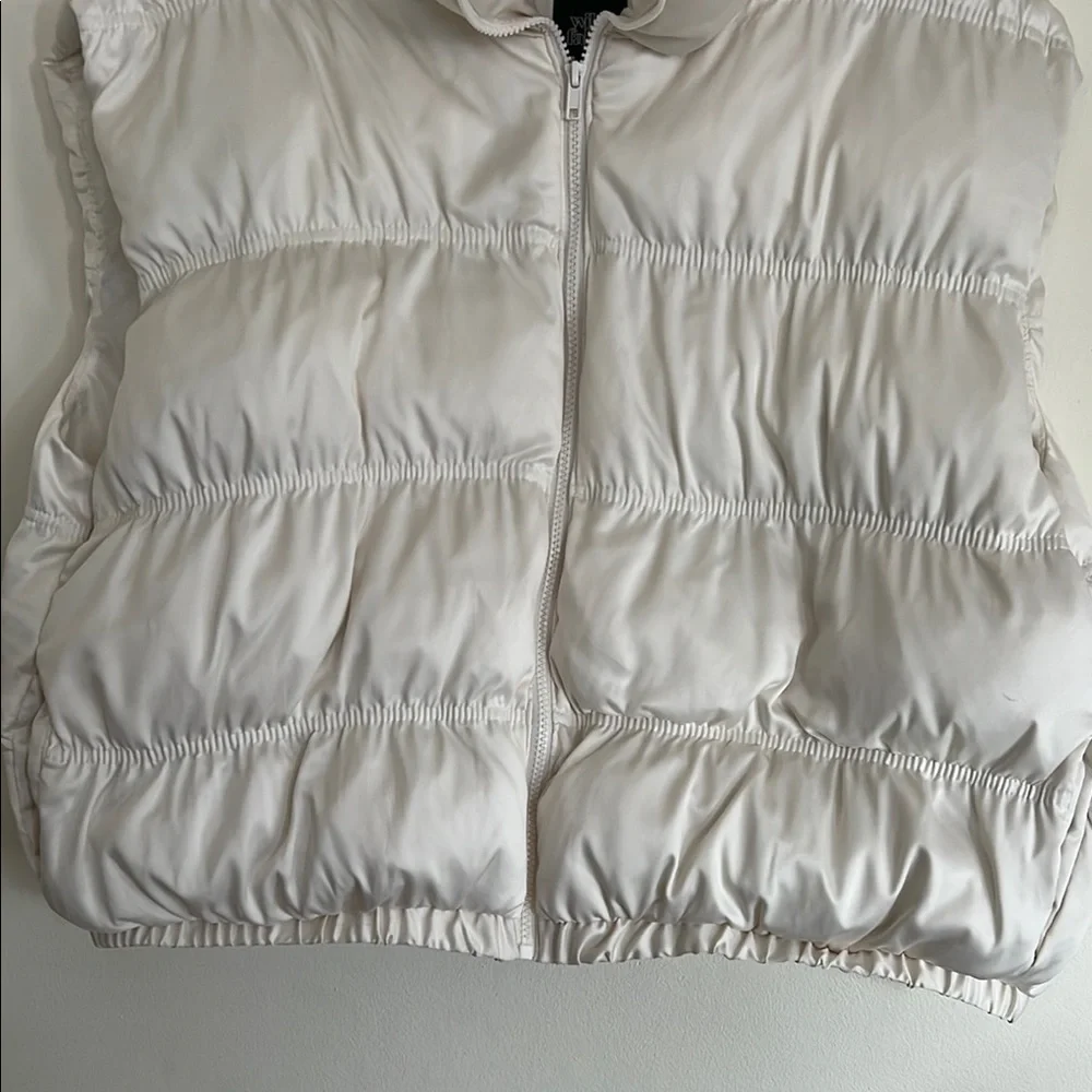 Wild Fable Cream Quilted Vest with High Collar - Picture 4 of 8